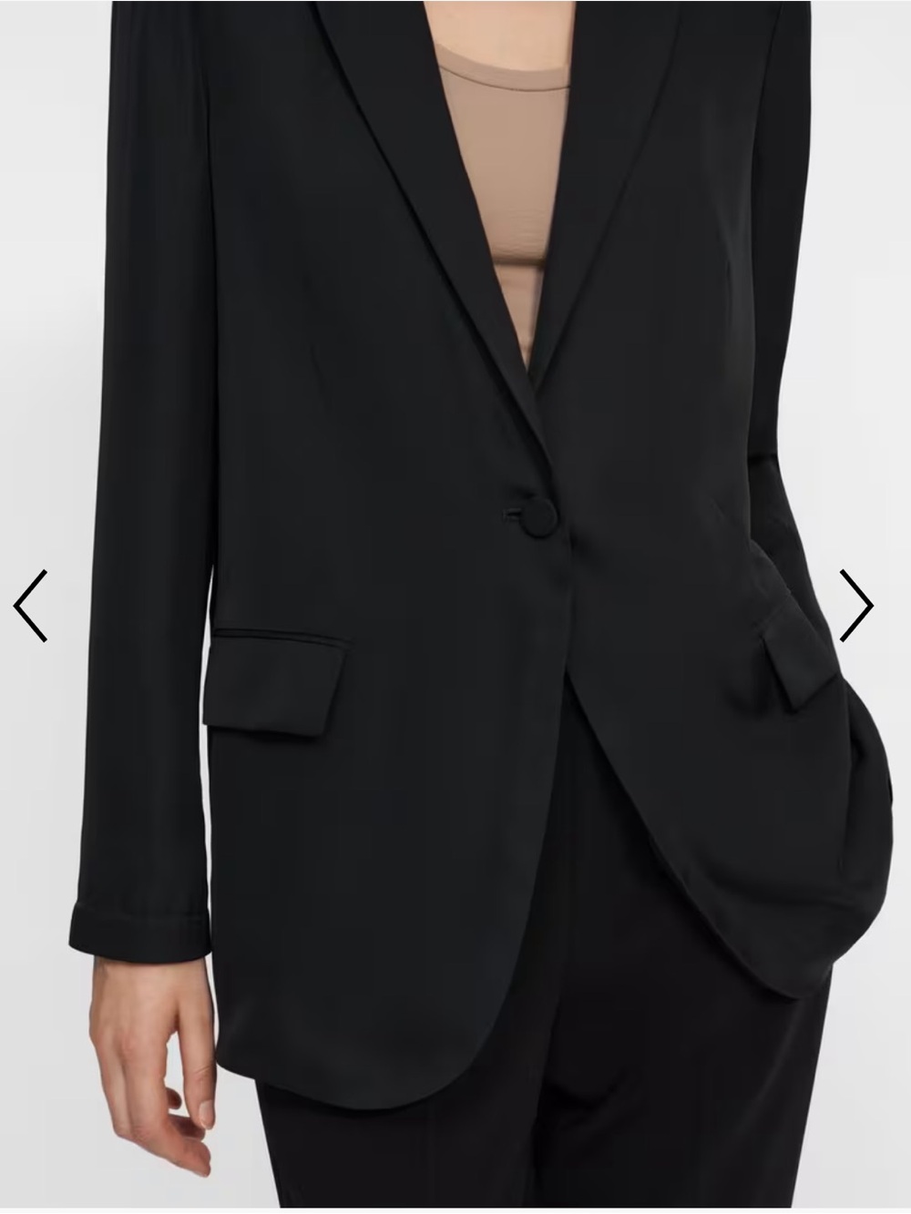 Theory Casual Blazer in Black Silk Georgette | Size 6